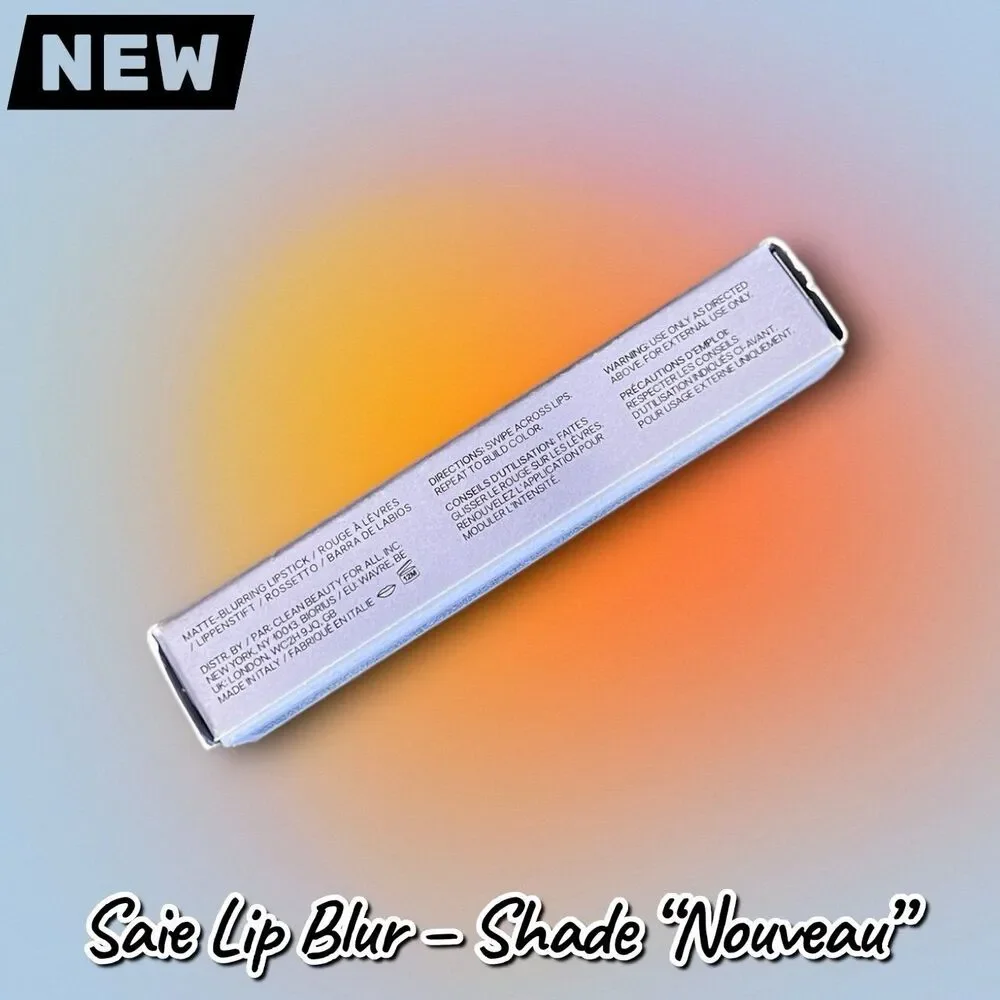 NEW NWT Saie Lip Blur – Shade “Nouveau” – Matte Blurring Lipstick (2.5 g / 0.09
